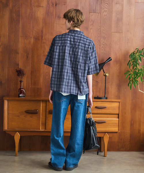 B.C STOCK（ベーセーストック）の「OSKR / オーエスケーアール ex 12oz Painted Tapered Denim Pants（デニムパンツ・メンズ・ブラック/ブルー系その他・LARGE/MEDIUM）」の8枚目の写真