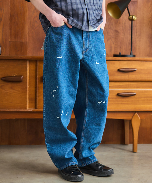 B.C STOCK（ベーセーストック）の「OSKR / オーエスケーアール ex 12oz Painted Tapered Denim Pants（デニムパンツ・メンズ・ブラック/ブルー系その他・LARGE/MEDIUM）」の10枚目の写真