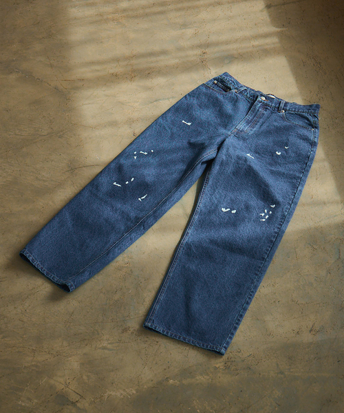 B.C STOCK（ベーセーストック）の「OSKR / オーエスケーアール ex 12oz Painted Tapered Denim Pants（デニムパンツ・メンズ・ブラック/ブルー系その他・LARGE/MEDIUM）」の11枚目の写真