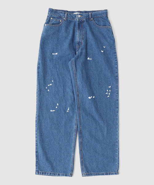 B.C STOCK（ベーセーストック）の「OSKR / オーエスケーアール ex 12oz Painted Tapered Denim Pants（デニムパンツ・メンズ・ブラック/ブルー系その他・LARGE/MEDIUM）」の13枚目の写真