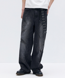 MAISON MINED（メゾンミネド）の「HAND PAINT FADED DENIM PANTS BLACK（デニムパンツ）」