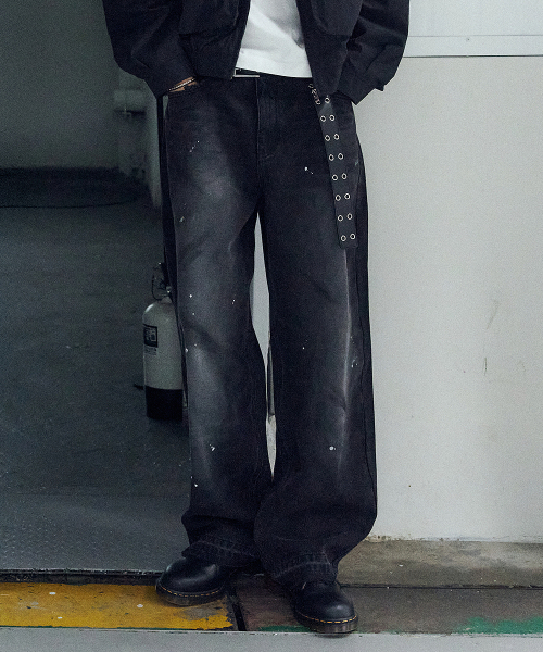 MAISON MINED(メゾンミネド)の「HAND PAINT FADED DENIM PANTS BLACK(デニムパンツ・メンズ・その他・SMALL/MEDIUM/LARGE)」の3枚目の写真