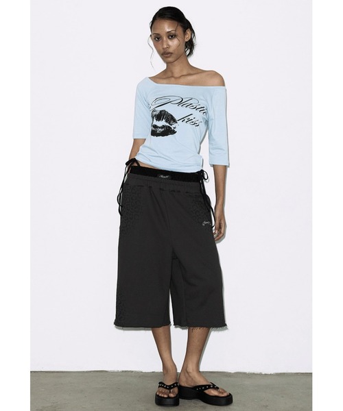FANCY CLUB(ファンシークラブ)の「A'GEM/9 × .kom 『FANCY CLUB/ファンシークラブ』 LEOPARD SAGGING BERMUDA PANTS/レオパードサギングバミューダパンツ(スウェットパンツ・レディース・ホワイト/チャコールグレー・FREE)」の9枚目の写真