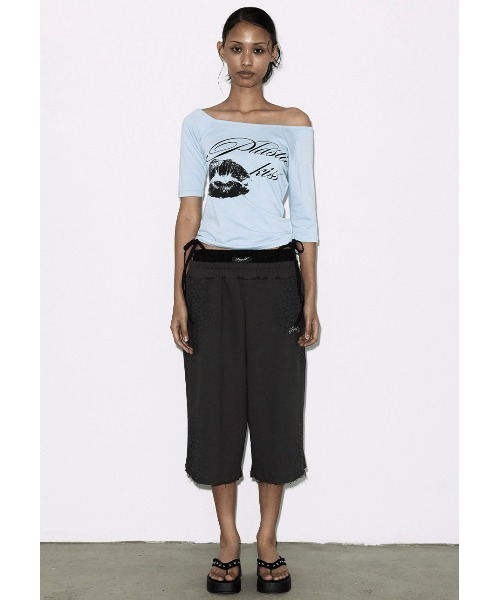 FANCY CLUB(ファンシークラブ)の「A'GEM/9 × .kom 『FANCY CLUB/ファンシークラブ』 LEOPARD SAGGING BERMUDA PANTS/レオパードサギングバミューダパンツ(スウェットパンツ・レディース・ホワイト/チャコールグレー・FREE)」の11枚目の写真