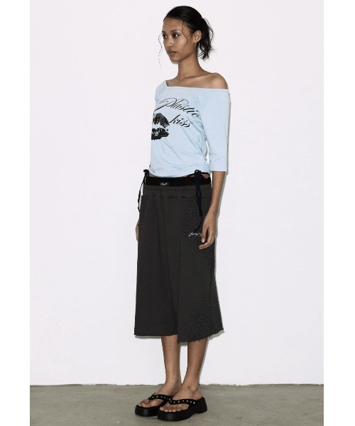 FANCY CLUB(ファンシークラブ)の「A'GEM/9 × .kom 『FANCY CLUB/ファンシークラブ』 LEOPARD SAGGING BERMUDA PANTS/レオパードサギングバミューダパンツ(スウェットパンツ・レディース・ホワイト/チャコールグレー・FREE)」の12枚目の写真