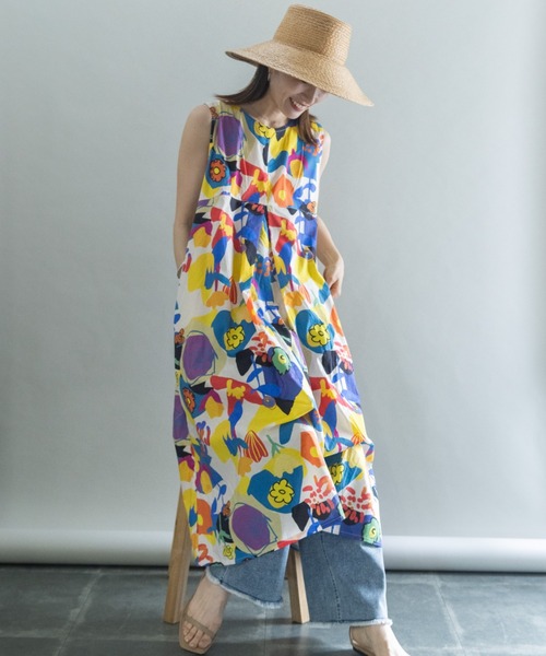 lodie（ロディ）の「アジアンリゾート ワンピース（ワンピース・レディース・ブラック/ベージュ・FREE）」の5枚目の写真