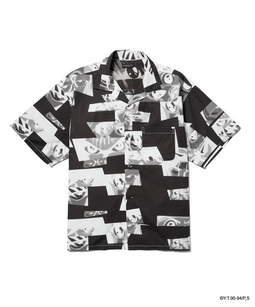F-LAGSTUF-F(フラグスタフ)の「F-LAGSTUF-F / フラグスタフ "EYES" SS SHIRT(x幽遊白書)(シャツ/ブラウス・メンズ・ピンク/ブラック・LARGE)」の1枚目の写真