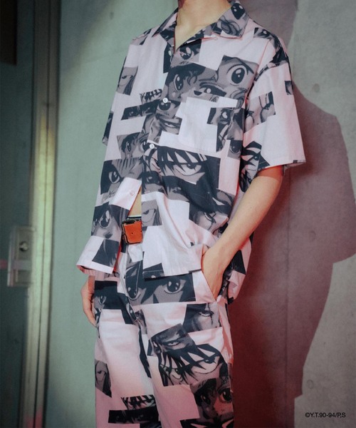 F-LAGSTUF-F(フラグスタフ)の「F-LAGSTUF-F / フラグスタフ "EYES" SS SHIRT(x幽遊白書)(シャツ/ブラウス・メンズ・ピンク/ブラック・LARGE)」の6枚目の写真