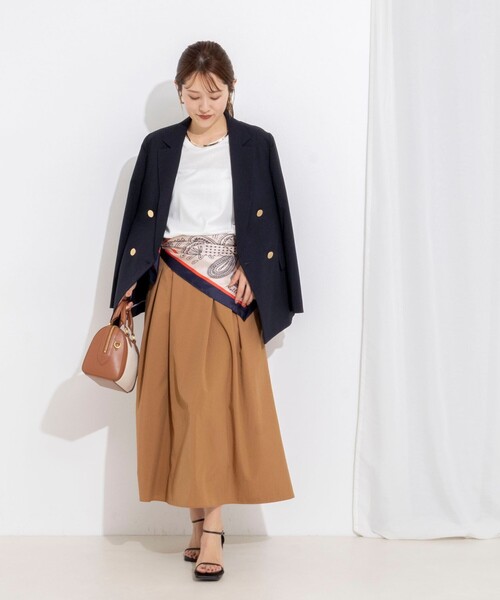 NOLLEY’S(ノーリーズ)の「【一部WEB限定色アイテム】ウォッシャブル高機能タックフレアースカート(スカート・レディース・キャメル/オフホワイト/ネイビー・38/36/34)」の19枚目の写真