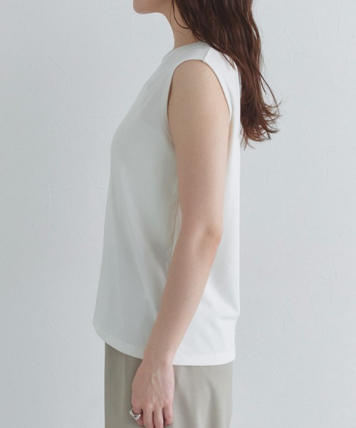 ECLAM（クラム）の「[ECLAM]【SET】2wayチュールフリルベスト×ノースリーブカットソー（Tシャツ/カットソー・レディース・オフホワイト/ブラック系その他2・L/M）」の15枚目の写真