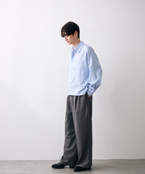 Shoowtime(ショウタイム)の「Cropped blue stripe shirt / ショート丈ブルーストライプシャツ(シャツ/ブラウス・メンズ・ブルー系その他・MEDIUM/LARGE/X-LARGE)」の13枚目の写真