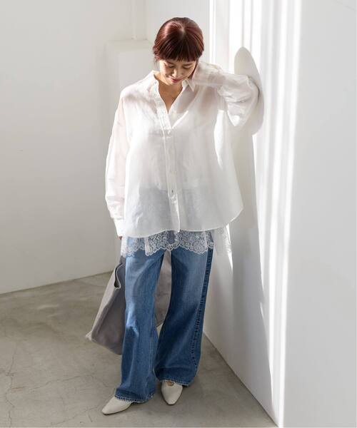 IENA(イエナ)の「《追加》ラミーリヨセル2wayシャツ(シャツ/ブラウス・レディース・ピンク/ライトグリーン/ブラウン/スカイブルー/ホワイト・FREE)」の9枚目の写真