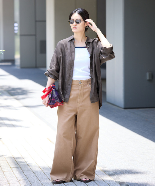 IENA(イエナ)の「《追加》ラミーリヨセル2wayシャツ(シャツ/ブラウス・レディース・ピンク/ライトグリーン/ブラウン/スカイブルー/ホワイト・FREE)」の10枚目の写真