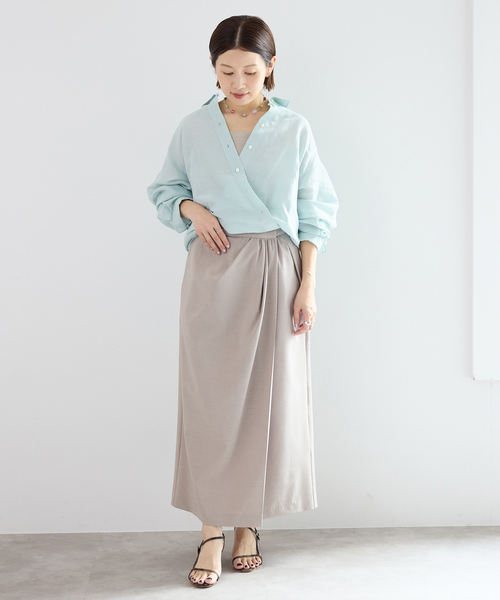IENA(イエナ)の「《追加》ラミーリヨセル2wayシャツ(シャツ/ブラウス・レディース・ピンク/ライトグリーン/ブラウン/スカイブルー/ホワイト・FREE)」の13枚目の写真