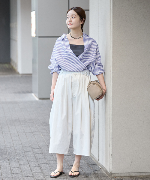 IENA(イエナ)の「《追加》ラミーリヨセル2wayシャツ(シャツ/ブラウス・レディース・ピンク/ライトグリーン/ブラウン/スカイブルー/ホワイト・FREE)」の14枚目の写真