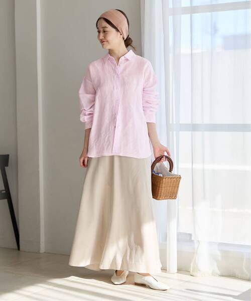 IENA(イエナ)の「《追加》ラミーリヨセル2wayシャツ(シャツ/ブラウス・レディース・ピンク/ライトグリーン/ブラウン/スカイブルー/ホワイト・FREE)」の18枚目の写真