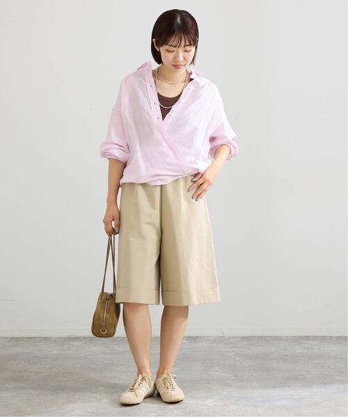 IENA(イエナ)の「《追加》ラミーリヨセル2wayシャツ(シャツ/ブラウス・レディース・ピンク/ライトグリーン/ブラウン/スカイブルー/ホワイト・FREE)」の19枚目の写真