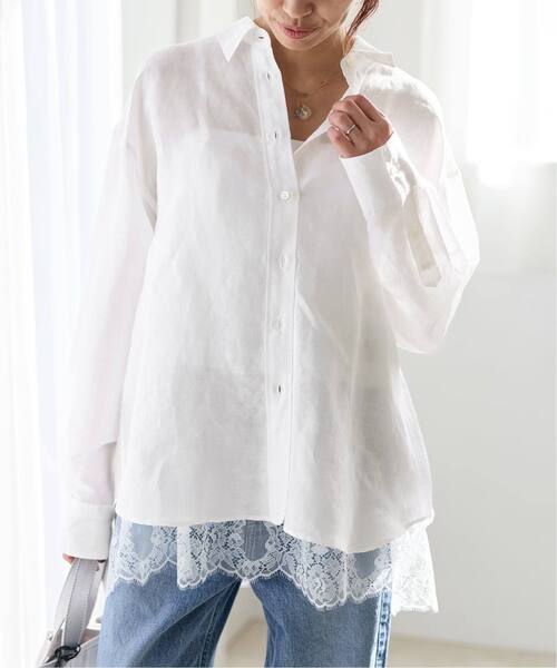 IENA(イエナ)の「《追加》ラミーリヨセル2wayシャツ(シャツ/ブラウス・レディース・ピンク/ライトグリーン/ブラウン/スカイブルー/ホワイト・FREE)」の20枚目の写真