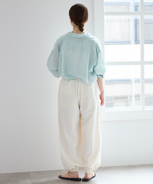 IENA（イエナ）の「《追加》ラミーリヨセル2wayシャツ（シャツ/ブラウス・レディース・ピンク/ライトグリーン/ブラウン/スカイブルー/ホワイト・FREE）」の22枚目の写真
