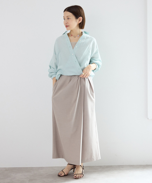 IENA（イエナ）の「《追加》ラミーリヨセル2wayシャツ（シャツ/ブラウス・レディース・ピンク/ライトグリーン/ブラウン/スカイブルー/ホワイト・FREE）」の21枚目の写真