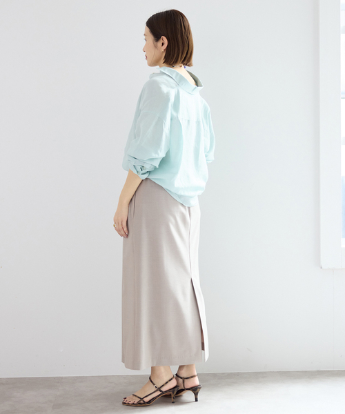 IENA（イエナ）の「《追加》ラミーリヨセル2wayシャツ（シャツ/ブラウス・レディース・ピンク/ライトグリーン/ブラウン/スカイブルー/ホワイト・FREE）」の20枚目の写真