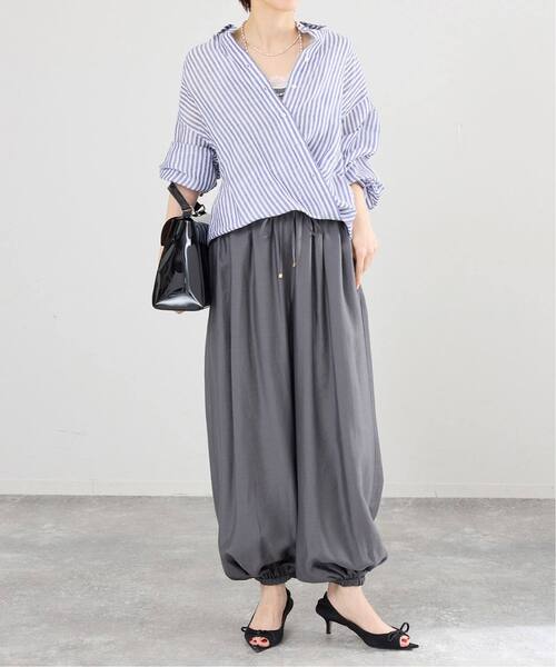 IENA（イエナ）の「《追加》ラミーリヨセル2wayシャツ（シャツ/ブラウス・レディース・ピンク/ライトグリーン/ブラウン/スカイブルー/ホワイト・FREE）」の15枚目の写真