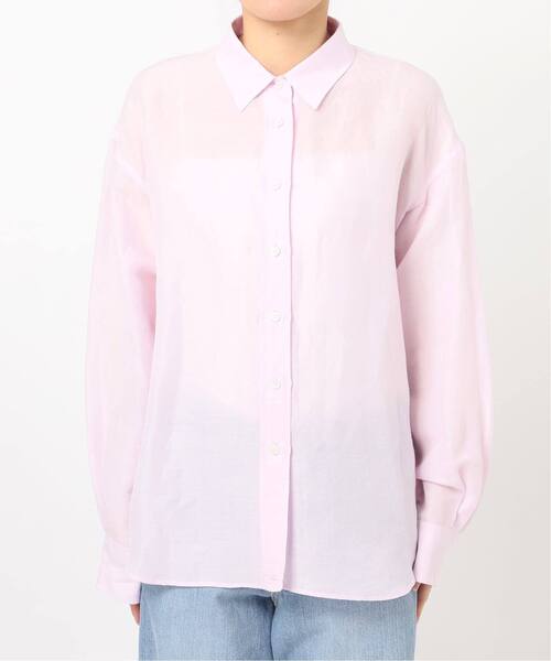 IENA(イエナ)の「《追加》ラミーリヨセル2wayシャツ(シャツ/ブラウス・レディース・ピンク/ライトグリーン/ブラウン/スカイブルー/ホワイト・FREE)」の6枚目の写真