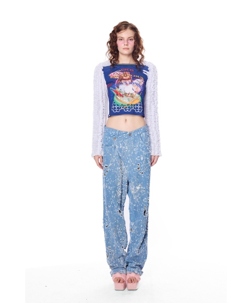 GREEDILOUS（グリディアス）の「YH Baby Baking Ruffle Lace Sleeve T-Shirt（Tシャツ/カットソー・レディース・その他・X-SMALL/SMALL/MEDIUM/LARGE）」の2枚目の写真