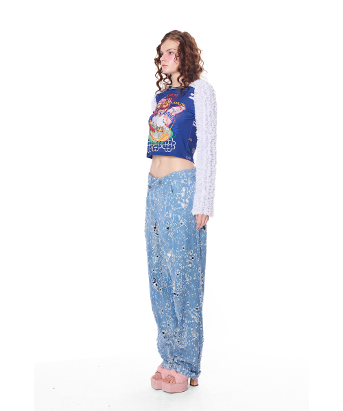 GREEDILOUS（グリディアス）の「YH Baby Baking Ruffle Lace Sleeve T-Shirt（Tシャツ/カットソー・レディース・その他・X-SMALL/SMALL/MEDIUM/LARGE）」の3枚目の写真
