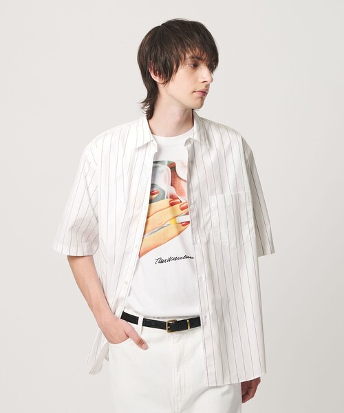 BEAUTY&YOUTH UNITED ARROWS(ビューティーアンドユースユナイテッドアローズ)の「HI-LINE 120/2 ブロード レギュラー ショートスリーブ シャツ(シャツ/ブラウス・メンズ・ホワイト/ネイビー/マスタード/ブラック/ライトブルー・L/M/XL/S)」の5枚目の写真