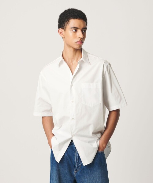 BEAUTY&YOUTH UNITED ARROWS(ビューティーアンドユースユナイテッドアローズ)の「HI-LINE 120/2 ブロード レギュラー ショートスリーブ シャツ(シャツ/ブラウス・メンズ・ホワイト/ネイビー/マスタード/ブラック/ライトブルー・L/M/XL/S)」の2枚目の写真