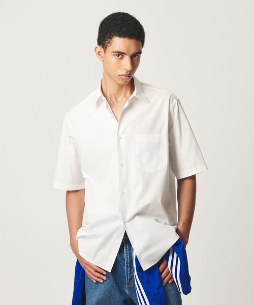 BEAUTY&YOUTH UNITED ARROWS(ビューティーアンドユースユナイテッドアローズ)の「HI-LINE 120/2 ブロード レギュラー ショートスリーブ シャツ(シャツ/ブラウス・メンズ・ホワイト/ネイビー/マスタード/ブラック/ライトブルー・L/M/XL/S)」の7枚目の写真