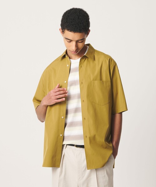 BEAUTY&YOUTH UNITED ARROWS(ビューティーアンドユースユナイテッドアローズ)の「HI-LINE 120/2 ブロード レギュラー ショートスリーブ シャツ(シャツ/ブラウス・メンズ・ホワイト/ネイビー/マスタード/ブラック/ライトブルー・L/M/XL/S)」の10枚目の写真