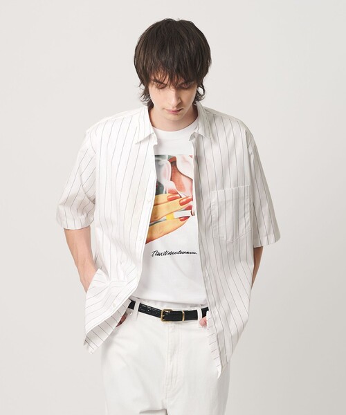 BEAUTY&YOUTH UNITED ARROWS(ビューティーアンドユースユナイテッドアローズ)の「HI-LINE 120/2 ブロード レギュラー ショートスリーブ シャツ(シャツ/ブラウス・メンズ・ホワイト/ネイビー/マスタード/ブラック/ライトブルー・L/M/XL/S)」の13枚目の写真