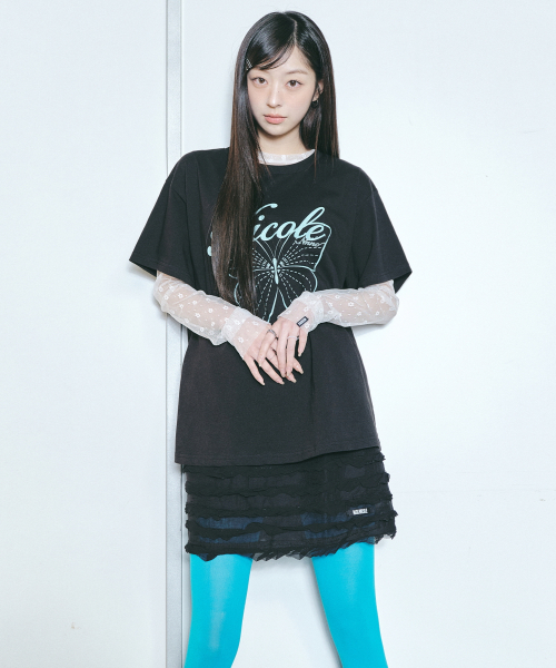 NICK&NICOLE(ニックアンドニコール)の「FRINGE LACE MINI SKIRT_BLACK(スカート・レディース・その他・FREE)」の2枚目の写真