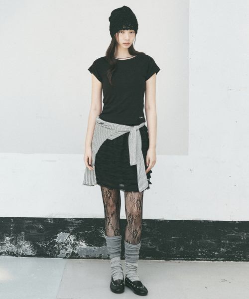 NICK&NICOLE(ニックアンドニコール)の「FRINGE LACE MINI SKIRT_BLACK(スカート・レディース・その他・FREE)」の4枚目の写真