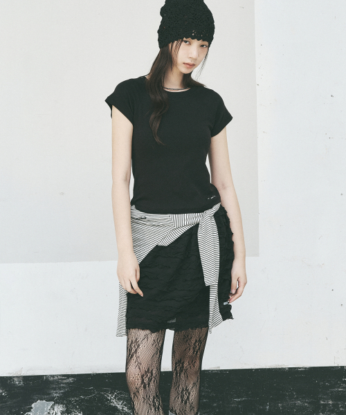 NICK&NICOLE(ニックアンドニコール)の「FRINGE LACE MINI SKIRT_BLACK(スカート・レディース・その他・FREE)」の5枚目の写真