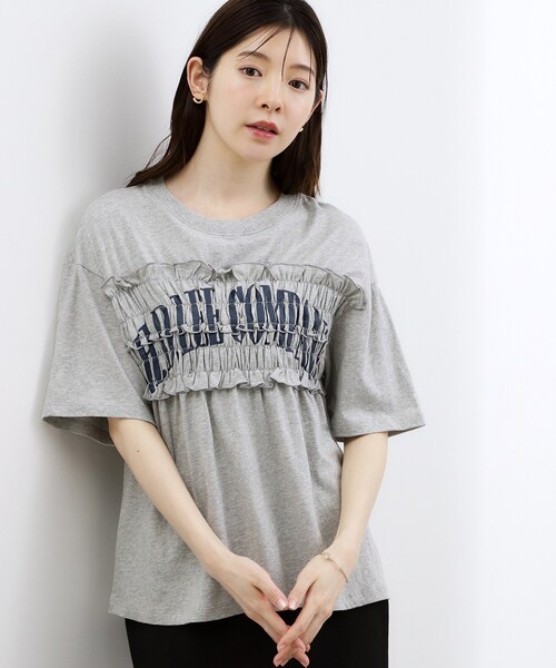 grove(グローブ)の「【Lee】SHIRRING H/S TEE(Tシャツ/カットソー・レディース・オフホワイト/チャコールグレー/グレー・02)」の8枚目の写真