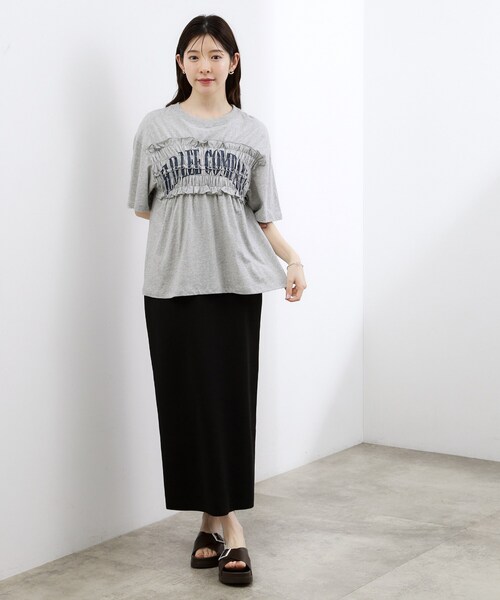 grove(グローブ)の「【Lee】SHIRRING H/S TEE(Tシャツ/カットソー・レディース・オフホワイト/チャコールグレー/グレー・02)」の9枚目の写真