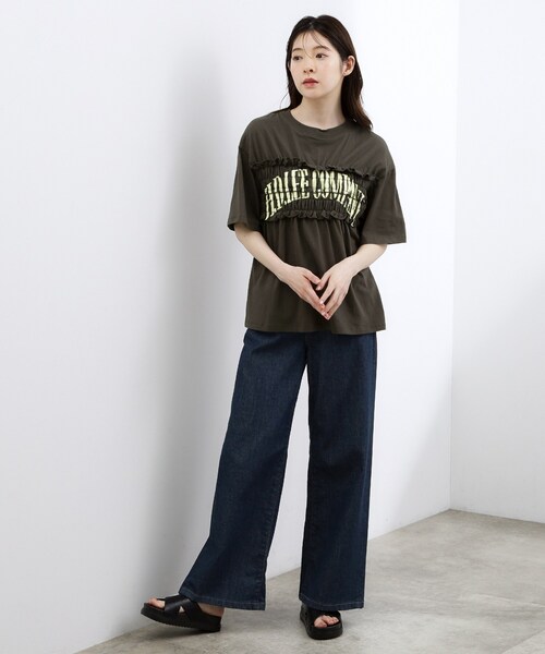 grove(グローブ)の「【Lee】SHIRRING H/S TEE(Tシャツ/カットソー・レディース・オフホワイト/チャコールグレー/グレー・02)」の13枚目の写真