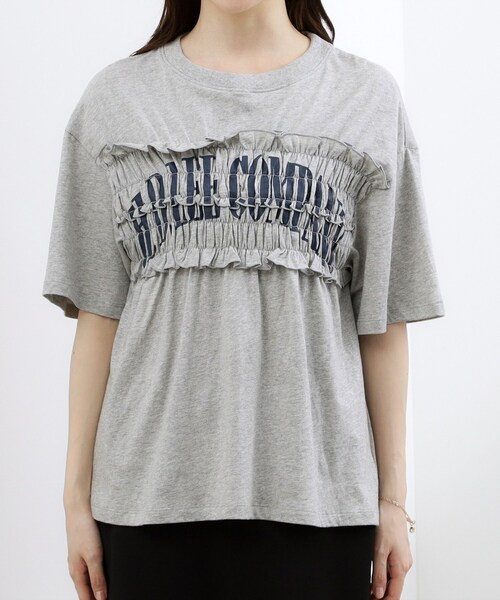 grove(グローブ)の「【Lee】SHIRRING H/S TEE(Tシャツ/カットソー・レディース・オフホワイト/チャコールグレー/グレー・02)」の16枚目の写真