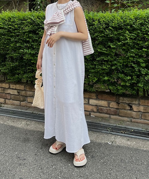 nananamoe(ナナナモエ)の「cotton lace 2way SH/OP / コットンレースツーウェイシャツワンピース(ワンピース・レディース・アイボリー/ブラック・FREE)」の20枚目の写真