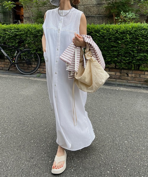 nananamoe(ナナナモエ)の「cotton lace 2way SH/OP / コットンレースツーウェイシャツワンピース(ワンピース・レディース・アイボリー/ブラック・FREE)」の21枚目の写真
