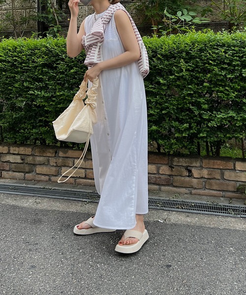 nananamoe(ナナナモエ)の「cotton lace 2way SH/OP / コットンレースツーウェイシャツワンピース(ワンピース・レディース・アイボリー/ブラック・FREE)」の3枚目の写真