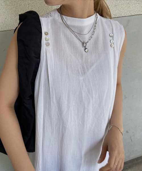 nananamoe(ナナナモエ)の「cotton lace 2way SH/OP / コットンレースツーウェイシャツワンピース(ワンピース・レディース・アイボリー/ブラック・FREE)」の12枚目の写真