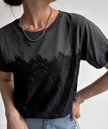 DouDou（ドゥドゥ）の「レースドッキングTEE（Tシャツ/カットソー）」