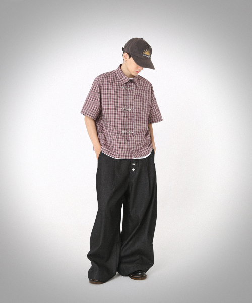 ROCKPSYCHO(ロックサイコ)の「セミワイドカーブデニムパンツ003(デニムパンツ・メンズ・ブラック・MEDIUM/LARGE)」の5枚目の写真