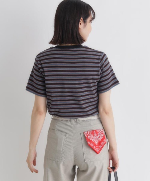 Right-on（ライトオン）の「HONEYSUCKLE ROSE(ハニーサックルローズ)マルチボーダータイトＴシャツ（Tシャツ/カットソー・レディース・ロイヤルブルー/オレンジ/ブラック×グリーン・L/M）」の15枚目の写真