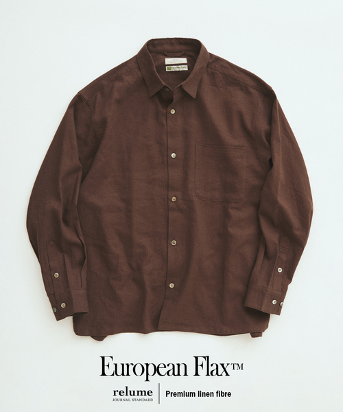 JOURNAL STANDARD relume(ジャーナルスタンダード レリューム)の「《追加》European Flax / ヨーロピアンフラックス リネン/レーヨン シャツ(シャツ/ブラウス・メンズ・ネイビー/ブラウン/ホワイト系その他/アーミー・LARGE/MEDIUM)」の2枚目の写真