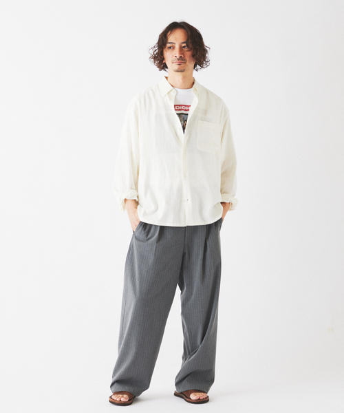 JOURNAL STANDARD relume(ジャーナルスタンダード レリューム)の「《追加》European Flax / ヨーロピアンフラックス リネン/レーヨン シャツ(シャツ/ブラウス・メンズ・ネイビー/ブラウン/ホワイト系その他/アーミー・LARGE/MEDIUM)」の12枚目の写真